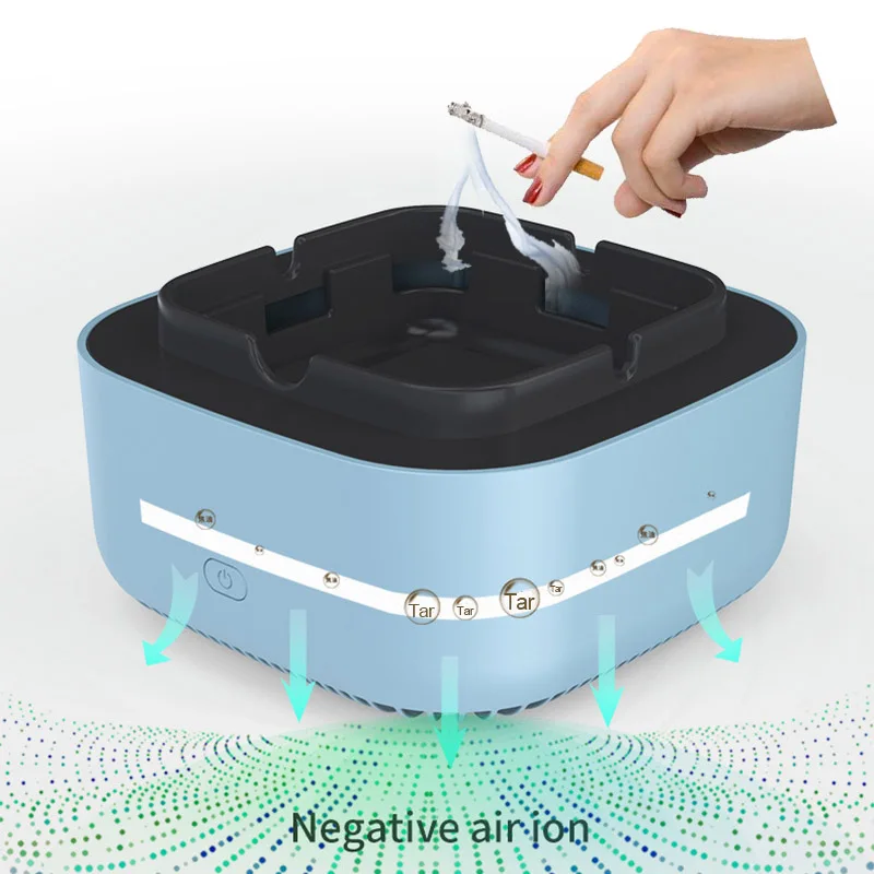 

Smokeless Ashtrays Air-Purifier-Ashtray with Negative Ion Anti Second-hand Cigarettes Smoking Ash Tray for Home Desk Accessories