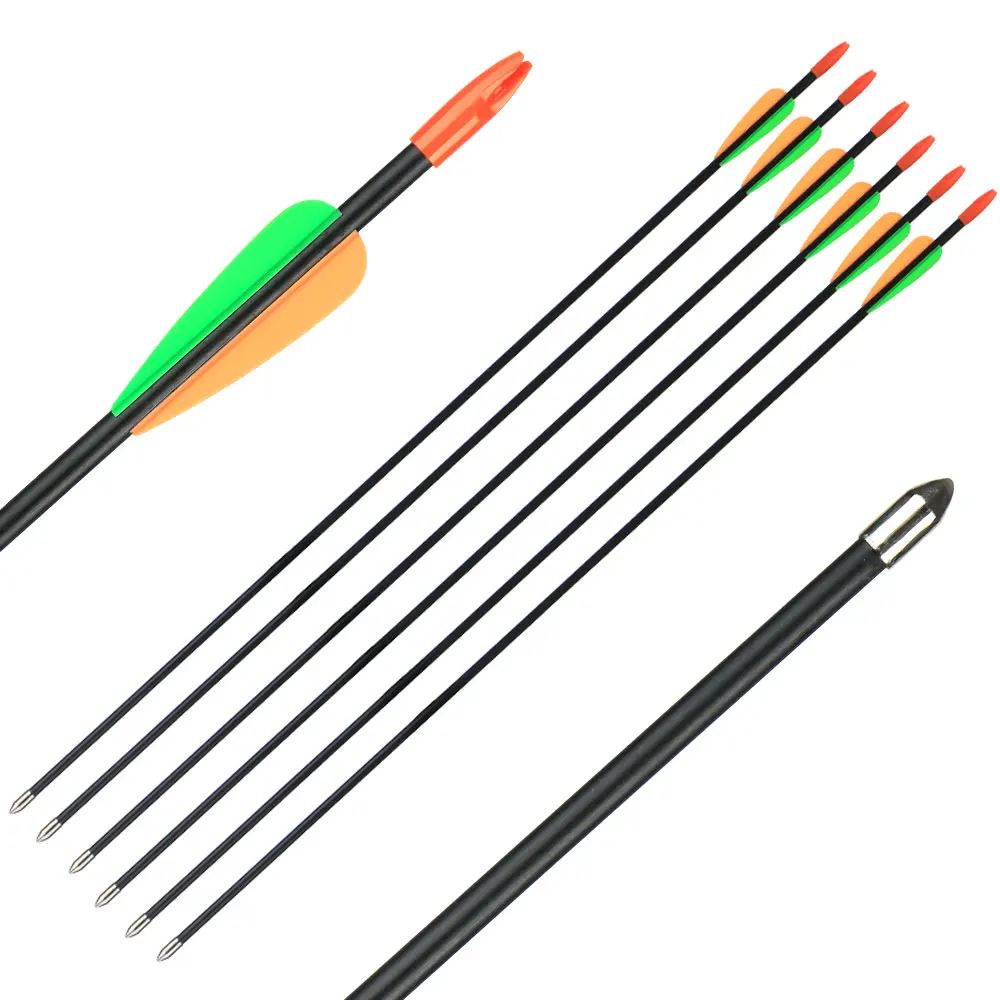 

6pcs 7mm 28inch Fiberglass Arrows Archery Hunting Shooting Practice Arrows for Recurve Bows or Longbow Outdoor Free Shipping