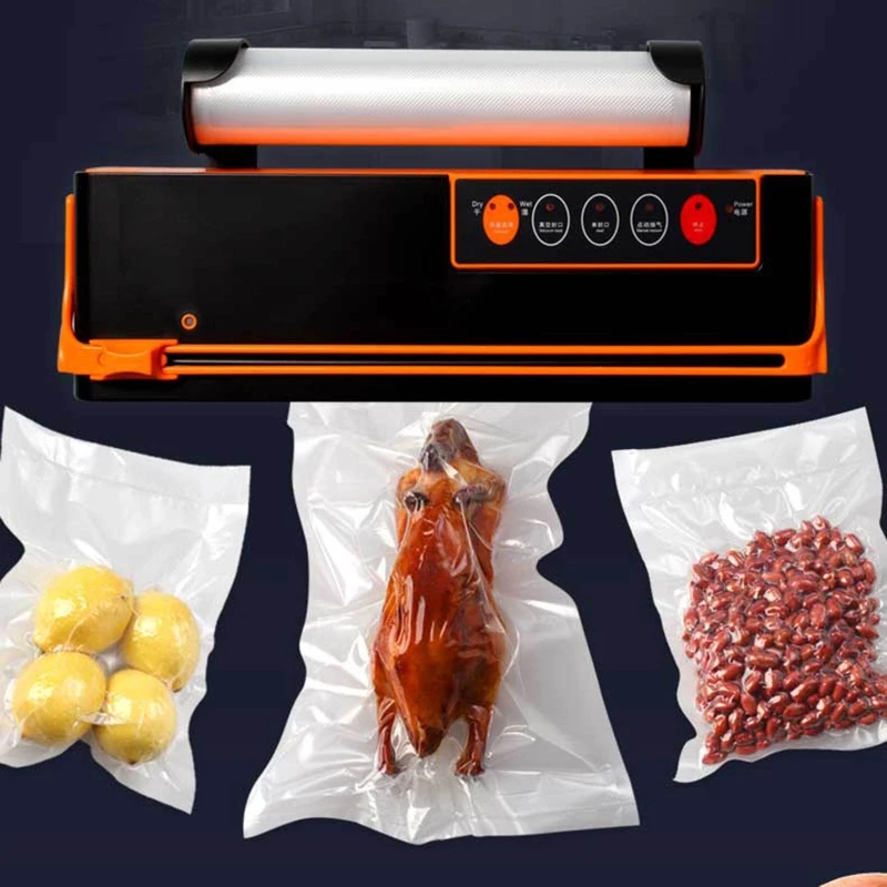 

US/UK/EU Plug Vacuum Sealing Packing Machine Food Preservation Capper Automatic Cutting Vacuum Sealer with Vacuum Bag