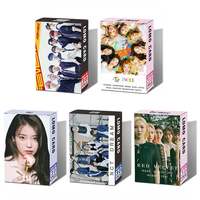 30 шт./компл. KPOP ATEEZ NCT DREAM IU двойная красная бархатная Фотокарта HD фотоальбом фотооткрытки для поклонников подарки - изображение