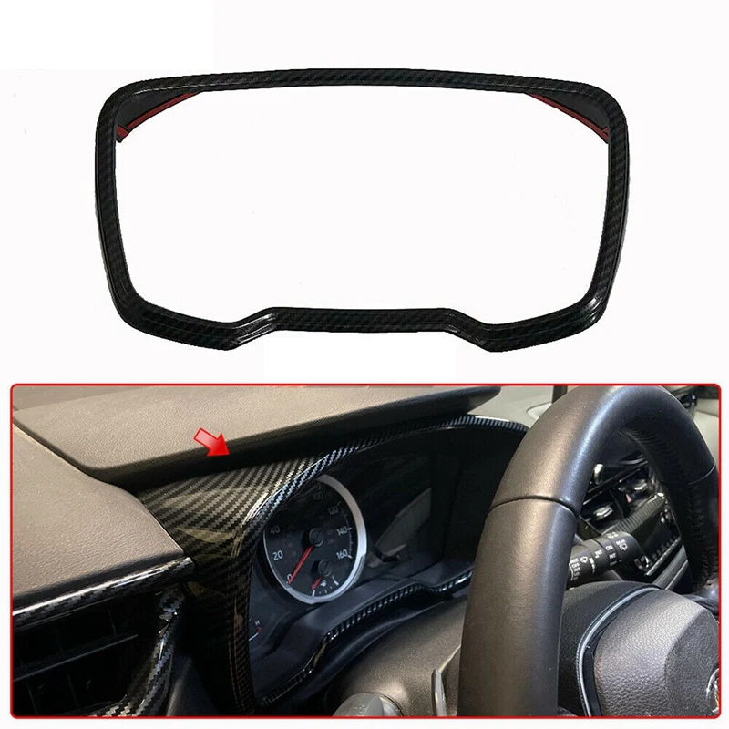 

Car ABS Carbon Look Dashboard Panel Frame Cover Trim for Toyota Corolla Cross 2020 2021 Car Styling