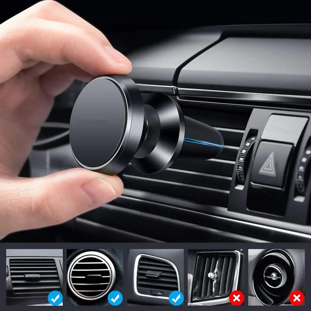 Magnetic Car Holder For iphone Samsung Mobile Phone Stand Air Vent Magnet Dashboard Mount Support in | Мобильные телефоны и
