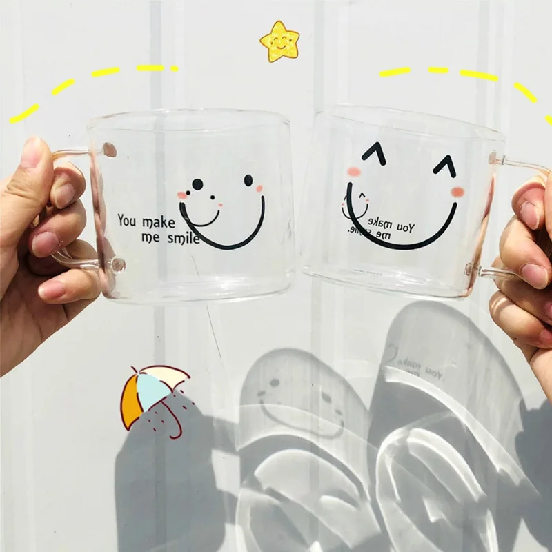 

Creative Glass Cup Water Cup Couple Cup Drink Coffee Tea Cup Milk Beer Cola Juice Cold Drink Cups Drinkware Hot Sale