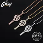 Ожерелье из серебра 925 пробы с кулоном в виде ракетки для тенниса