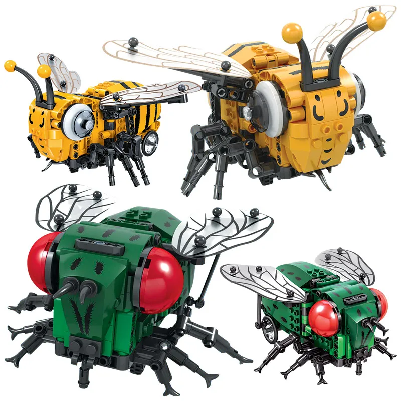 

Creator Simulated Electric Bee Fly Building Blocks Technical DIY MOC Insect Model Bricks Toys Christmas Gift for Children