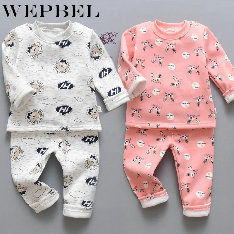 WEPBEL/зимнее детское термобелье хлопковый Детский Теплый костюм одежда для