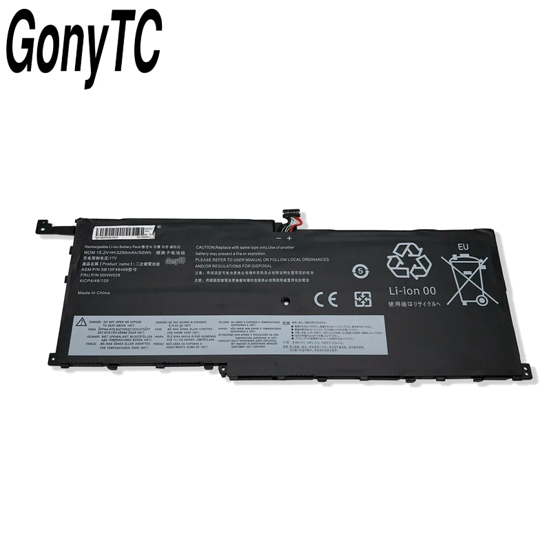 SB10F46466 15,2 в 52wh 00HW028 ноутбук Батарея для lenovo ThinkPad X1 углерода X1C yoga 20FB002VGE 20FB003RGE 20FB0043GE - Цвет: Black