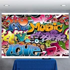 Виниловый фон для студийной фотосъемки с изображением граффити английских букв