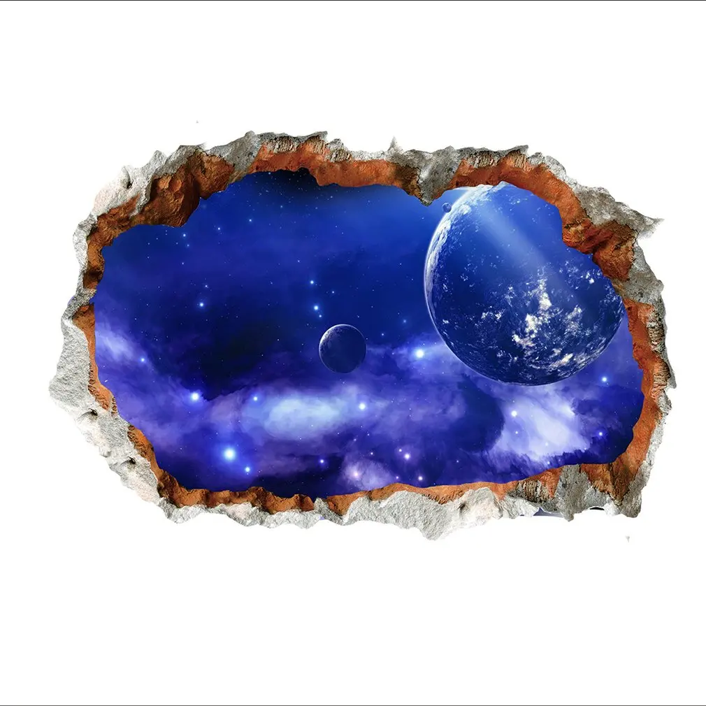 3D Звезда черная дыра шаблон наклейки стены спальни украшения водонепроницаемый