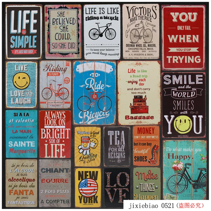 Винтажные металлические ретро наклейки жестяная доска оловянные знаки любовь