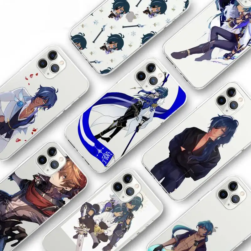 

Genshin Impact Kaeya Game Phone Case Transparent for iPhone Samsung S 11 12 6 7 8 9 10 20 Pro X XS Max XR Plus lite Cover Funda