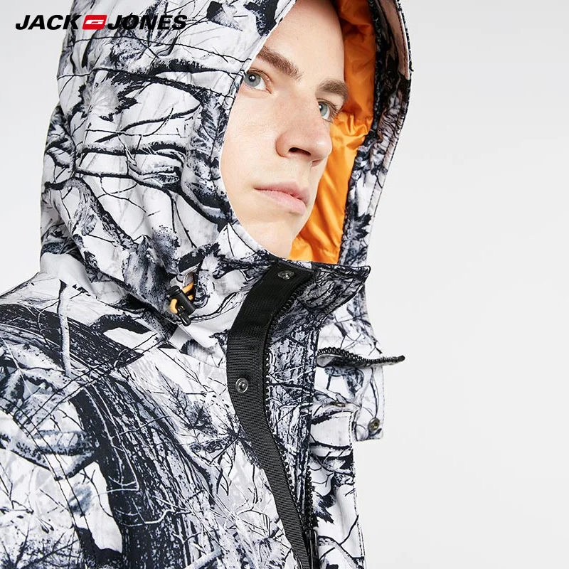 JackJones теплый зимний мужской Камуфляжный пуховик для отдыха | 218312519 Мужская одежда