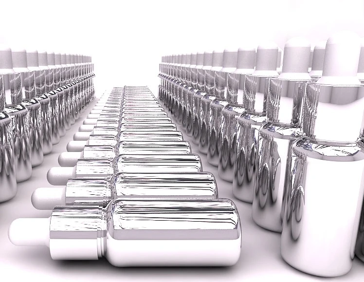 20 шт. мл Серебряная бутылка с пипеткой пустой стеклянный контейнер сделай сам для