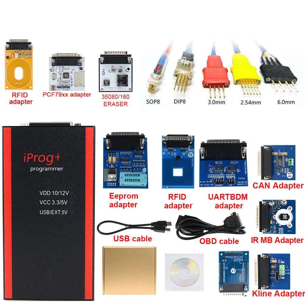 V86 Iprog Key Programmer Support IMMO+Mileage Correction+Iprog Pro Till 2021 Replace Carprog/Digiprog/Tango wt New IR MB adapter |