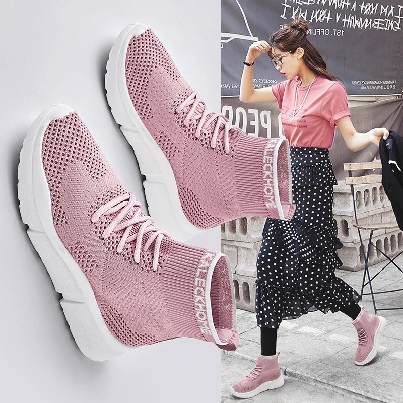 NIKEzi/удобные уличные модные женские высокие носки для девочек обувь путешествий