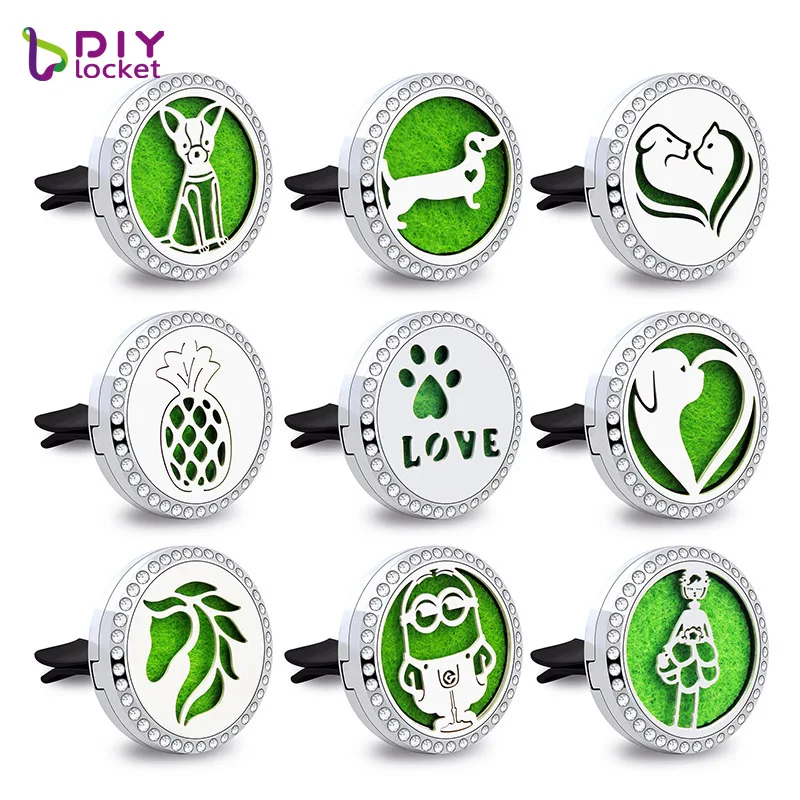 30 мм нержавеющая сталь + сплав кристалл автомобильный масляный диффузор медальон