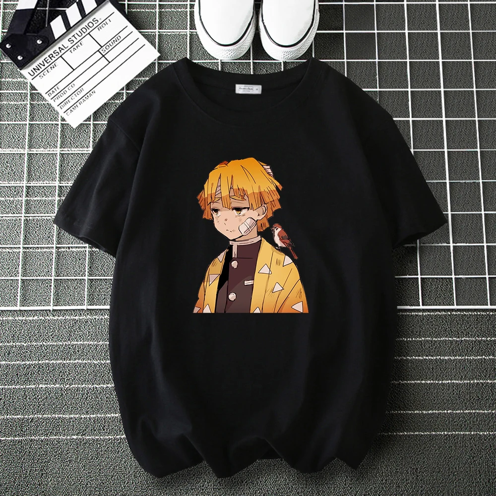 

Japan Anime Agatsuma Zenitsu Demon Slayer Tees Shirt Men Fashion Manga Brand Casual Loose Tops Male Hip Hop Harajuku T-Shirts