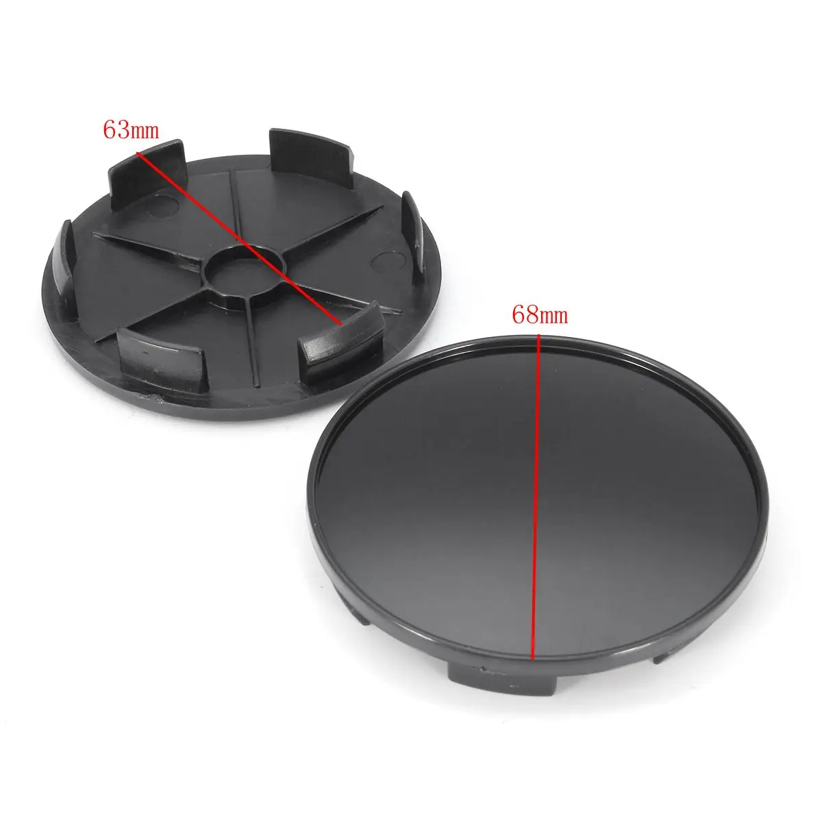 Hot Sale 4 Pcs a set 68mm Universal Black Car Wheel Center Hub Caps Covers Set No Logo TW |