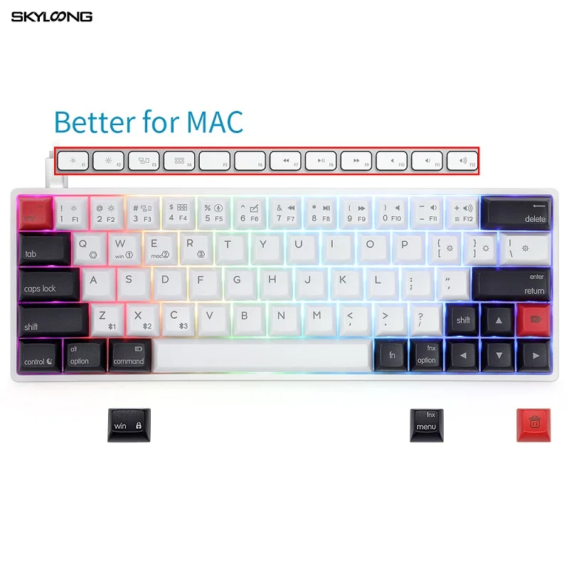 Skyloong AK64 USB RGB Backlit PBT Keycap Mechanical Keyboard For MAC Hot Swap Gaming Keyboard Gaming Accessories For Steam Gamer
