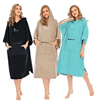 cotton changing robe hooded poncho beach surfing swimming drying change towel water sports wetsuit for women men