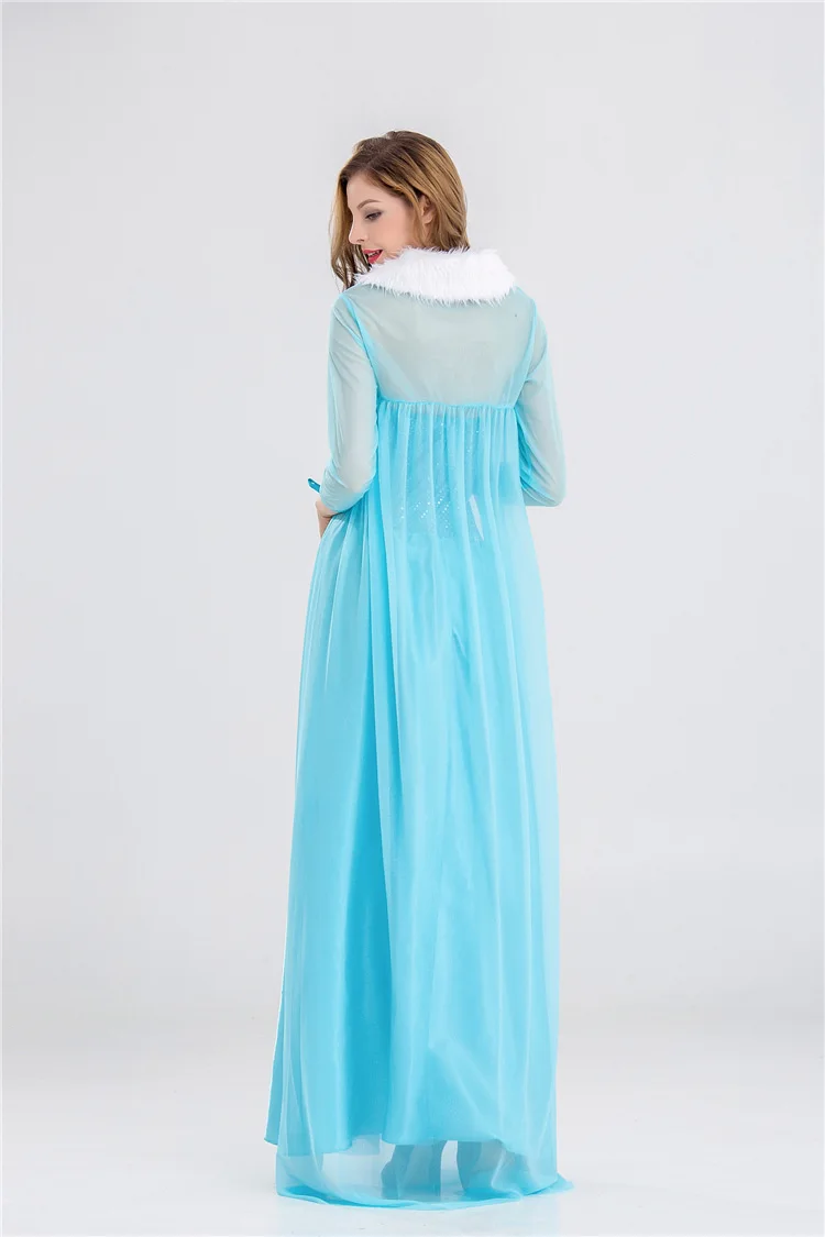 Костюм Эльзы для взрослых и женщин Платье девочек принцессы с длинным плащом на