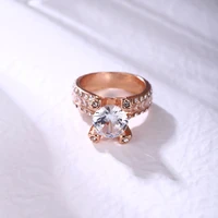 romantic creative rose gold women ring for bride finger jewelry party claw inlay high quality zircon temperament ring
