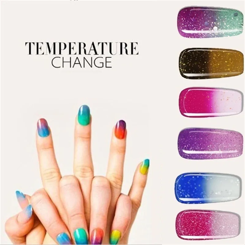 

8ml Warm Color Change Water-Based Nail Polish Phototherapy Glue Gradient Nail Polish UV Gel Nail Polish Makeup Beauty Tool