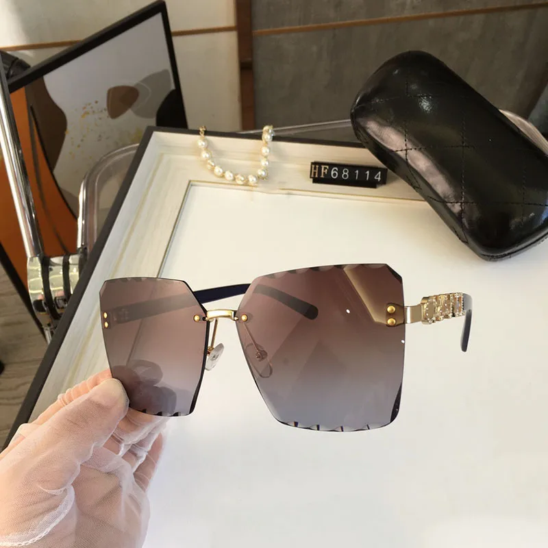

YJ68114 Rimless Sunglasses Women 2021 Rectangle Steampunk Sun Glasses Crystal Vintage Rhinestone Glasses Eyewear Luxury Brand