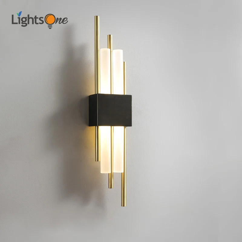 

Light luxury full copper wall lamp living room bedroom lamp modern minimalist corridor aisle wall light