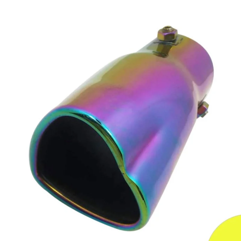 

64mm 2.5'' Inlet 135mm 5.3'' Long Car Heart Shape Exhaust Muffler Tip Pipe Muffler Exhaust Tip