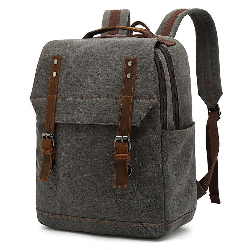 

AUGUR 2020 New fashion men's vintage canvas backpack school bag travel large capacity laptop backpacks bags