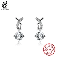 orsa jewels ol style 925 sterling silver drop earrings with big cz earrings elegant party jewelry accessories for women ape13