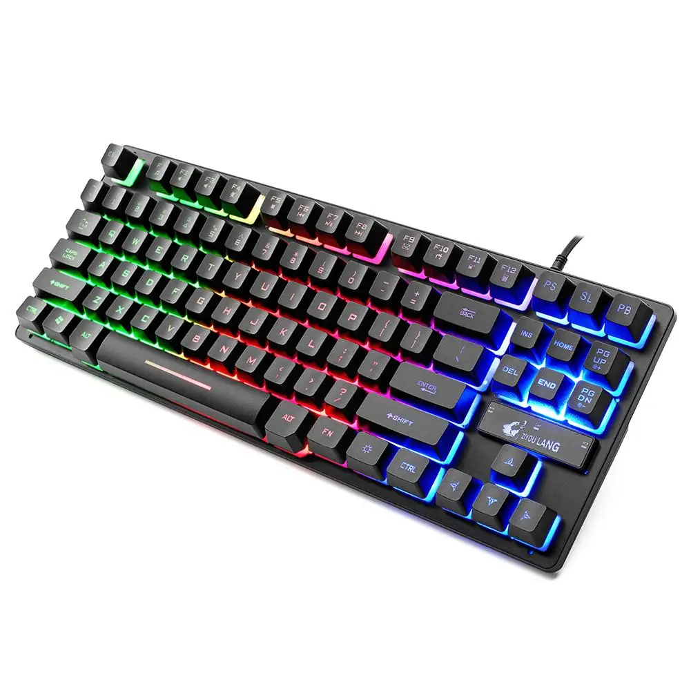 

HOT Gaming Mechanical Keyboard 87 Key USB Wired LED Backlit Axis Anti-Ghosting RGB/ Mix Keyboard For PC Laptop Desktop Computer