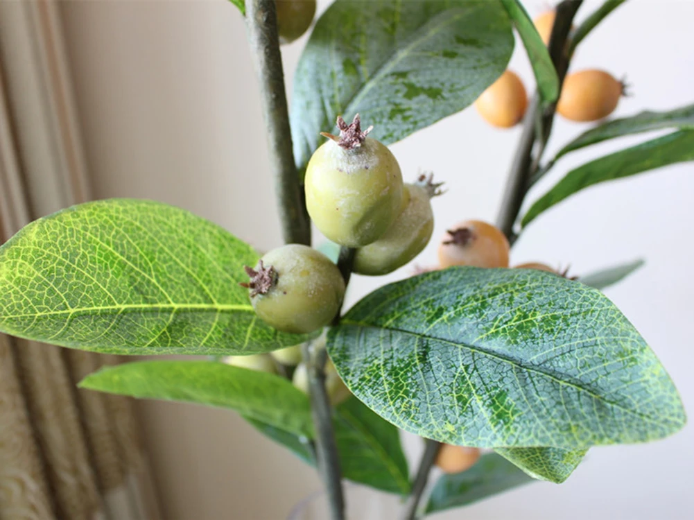 Фрукт локвы искусственный цветок фруктовая ветка цветочный орнамент дерево
