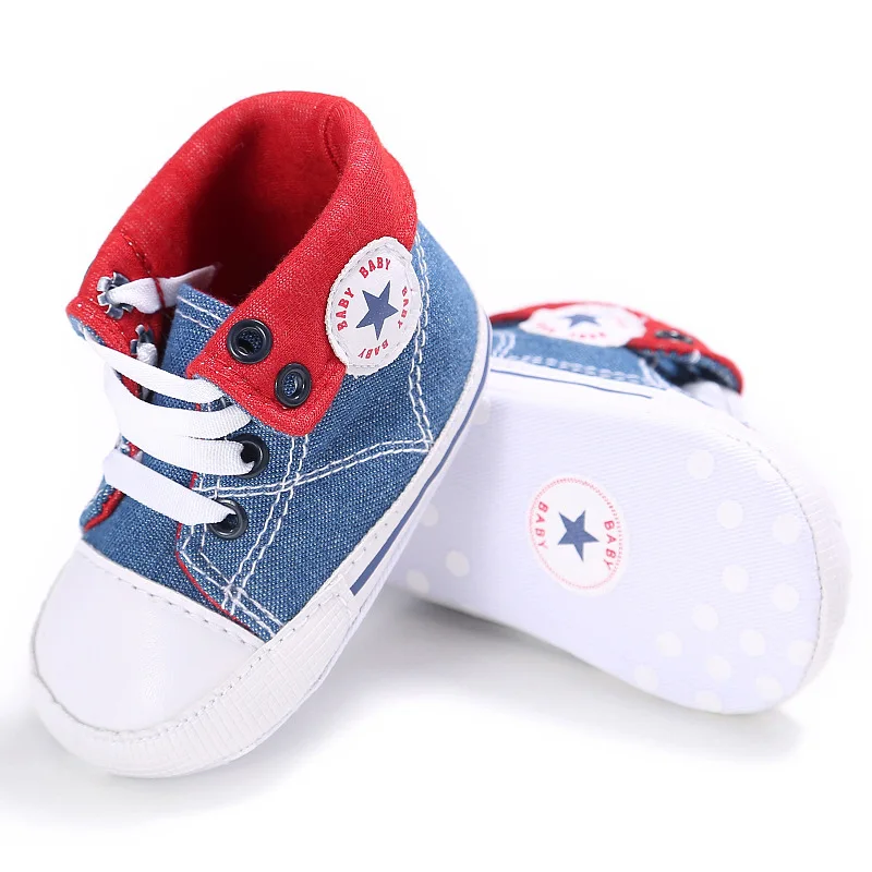 Обувь для новорожденных мальчиков и девочек Парусиновые спортивные