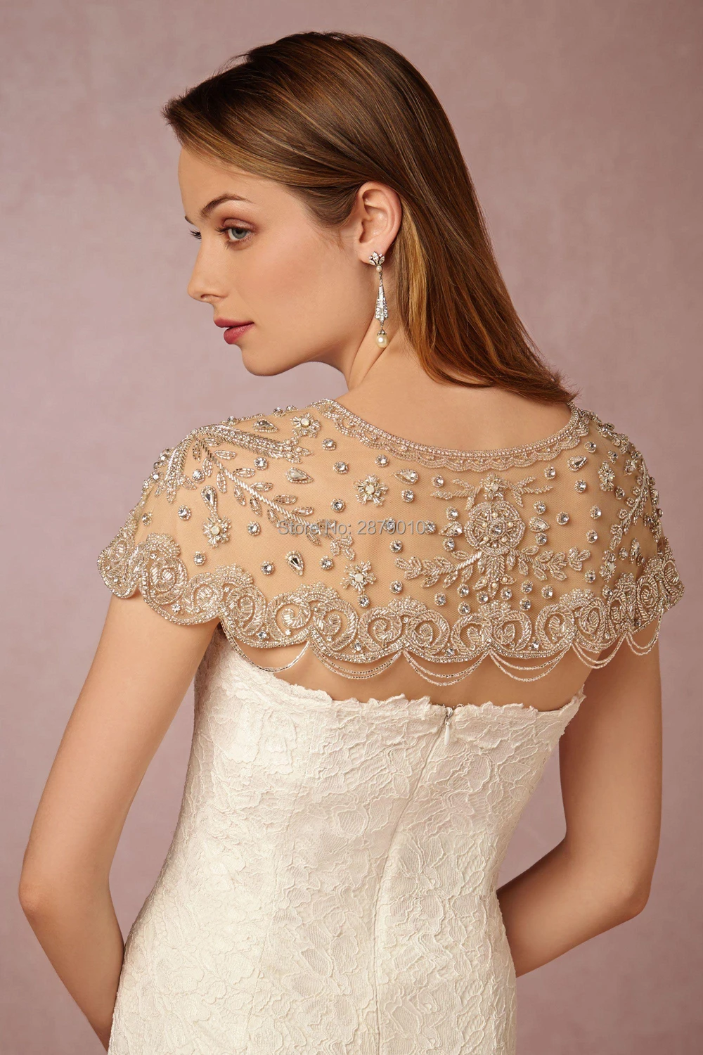 

Wedding Jacket Rhinestone Beaded Coat Wedding Bolero Women Wedding Accessories Bridal Cape Shoulders Handmade Jacket Shawl