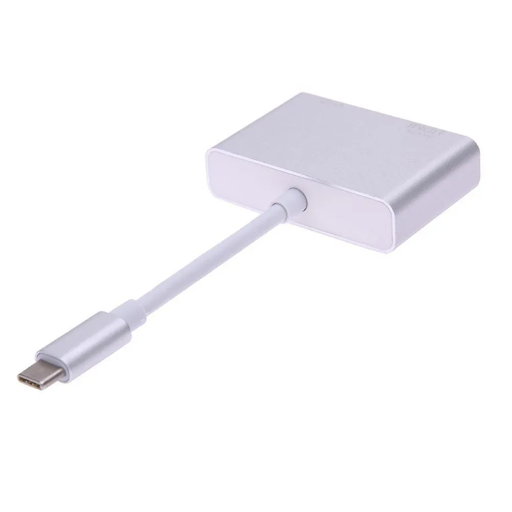 Адаптер CablesUSB- C-HDMI VGA адаптер 2 в 1 USB 3 Type C-VGA HDMI 4K двойной чехол кабель для ноутбука и