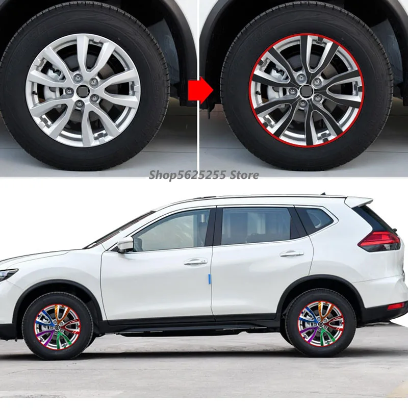 

Колесо наклейки втулки для Nissan Xtrail X-trail T32 аксессуары 17 дюймов колеса, углеродное волокно, защитная пленка, 2014-2021 модификации