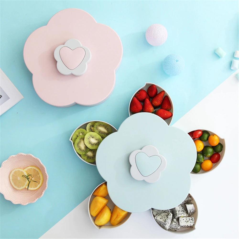 Креативная двухслойная вращающаяся коробка для хранения цветочный дизайн