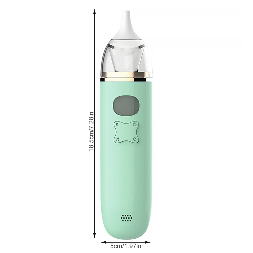 

Baby Nasal Aspirator Electric Nose Suction with Silicone Tip Mucus Snot Sucker Remover for Newborn Infant, Green