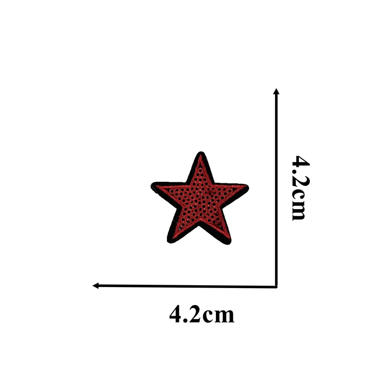 20pcs/lot Small Red Star Sequined Patches Badge Embroidered Appliques Iron on Patch for Clothes Bags DIY Decal Apparel Accessory | Дом и сад