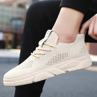 summer new style mens mesh breathable sports lace up running shoes hiking shoes mens black beige white shoes sports shoes men