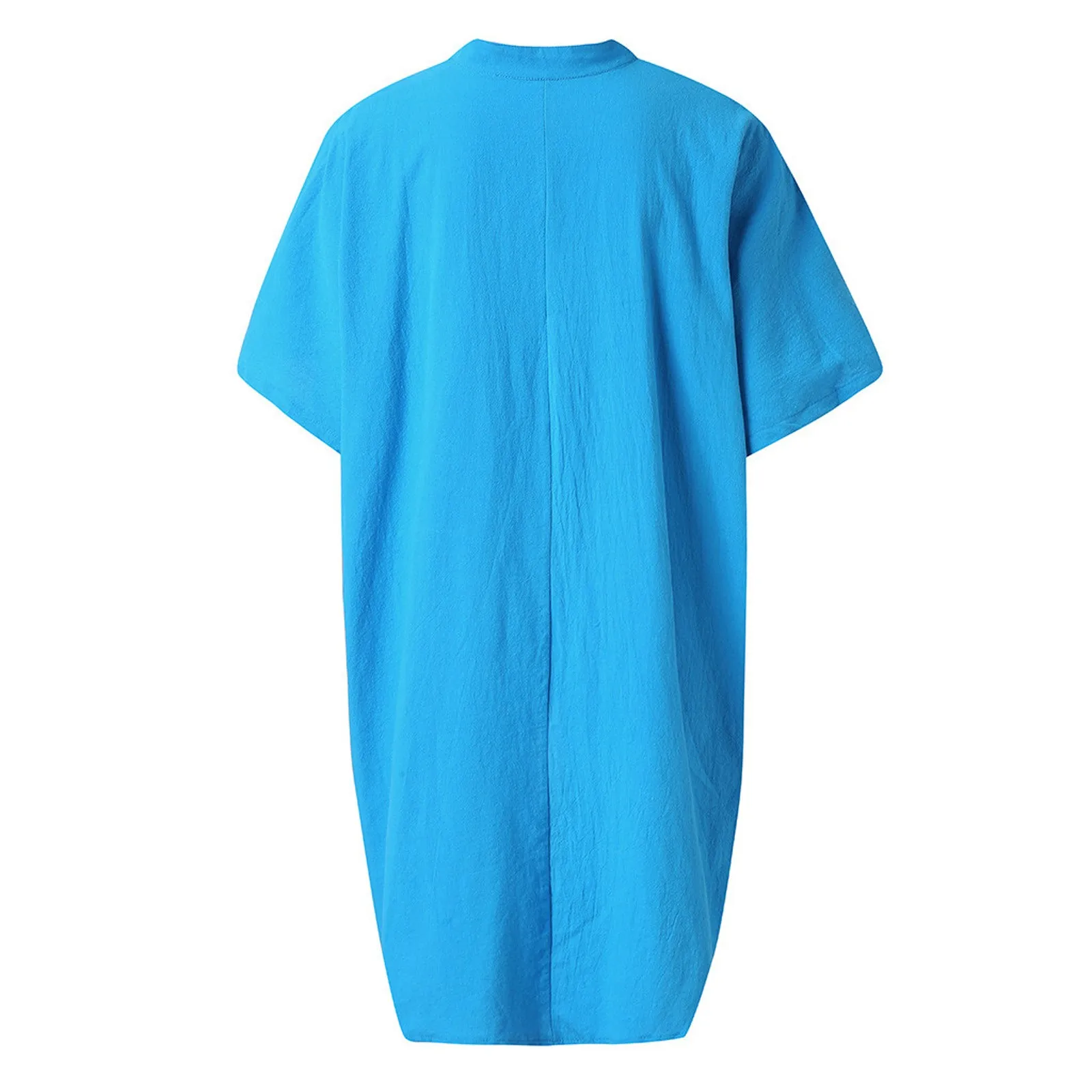 

Women V-neck Long Blouse Fashion Summer Beachwear Loose Short Sleeve Solid Blusas Tops Women Casual Tunic Female Tee Plus Size