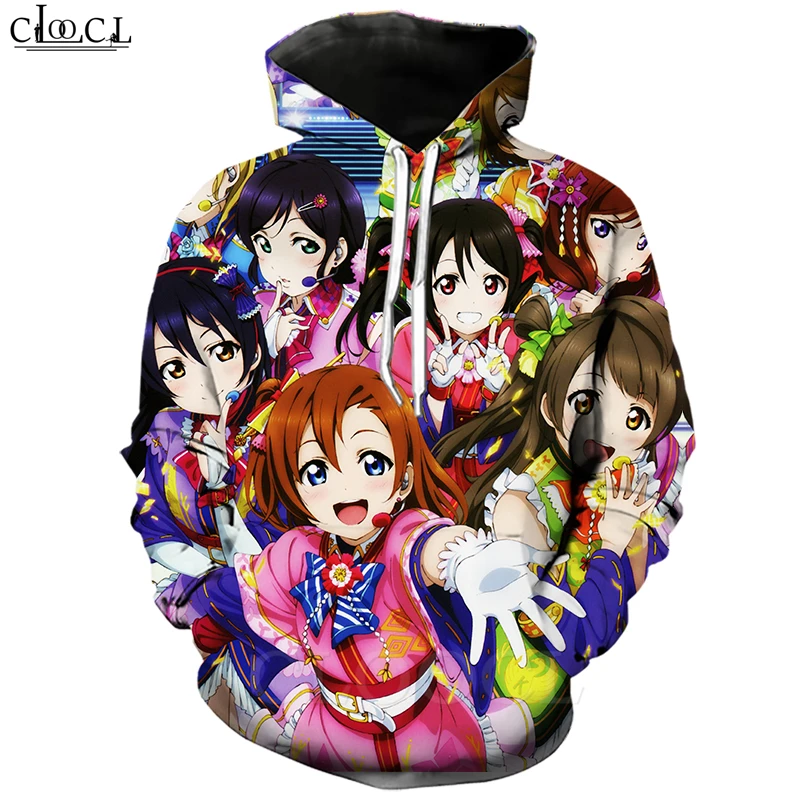 Модные классические толстовки с капюшоном Love Live для мужчин и женщин