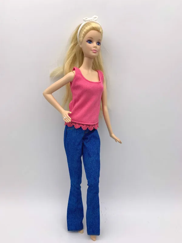 Кукла смешанного стиля синее платье одежда топ и брюки для кукол Барби Top27|Куклы| |