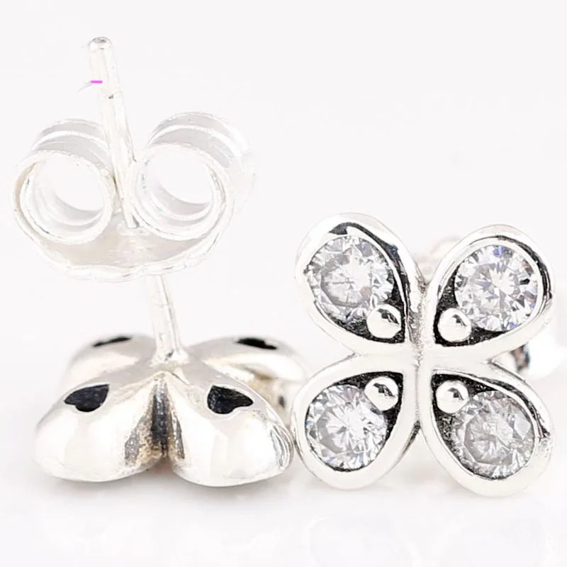 

Original 925 Sterling Silver Pan Earring Creative Silver Lucky Clover Earrings For Women Wedding Gift Fashion Jewelry