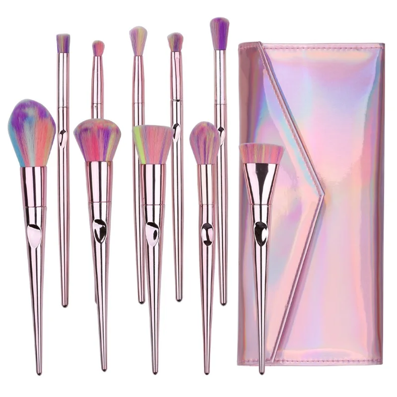 Новинка 10 кистей для макияжа влажной и дикой пудры с радиапосылка том набор