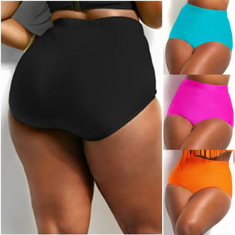 Hot Women High Waisted Plus Size Bikini Briefs Swim Underwear Bottom Summer Bathing Thong Swimsuit Oversize XL XXL 3XL 4XL | Спорт и