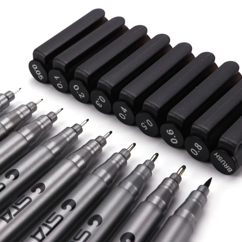 Fine Liner Pen Artistic Brushes Manga Anime Art Markers For Drawing Graffiti Sketch Painting Stationery Office School Supplies | Канцтовары