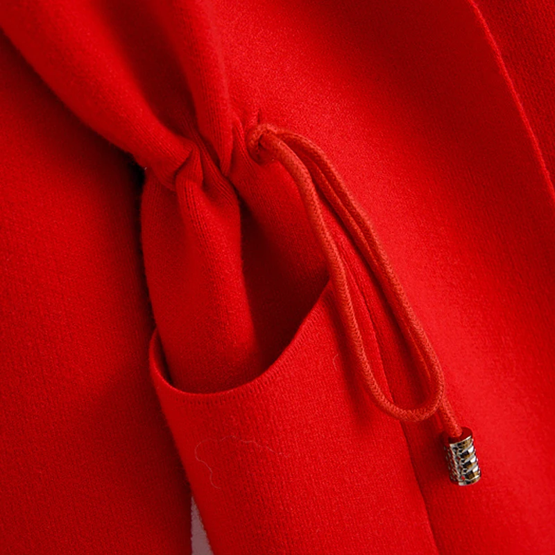 Женский длинный кардиган Однотонный свитер с капюшоном и длинным рукавом